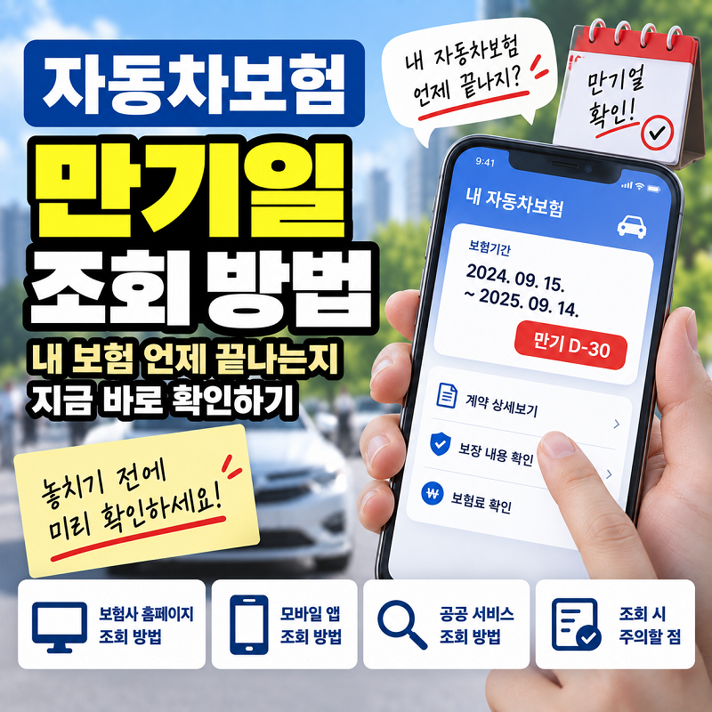 자동차 보험 만기일 조회