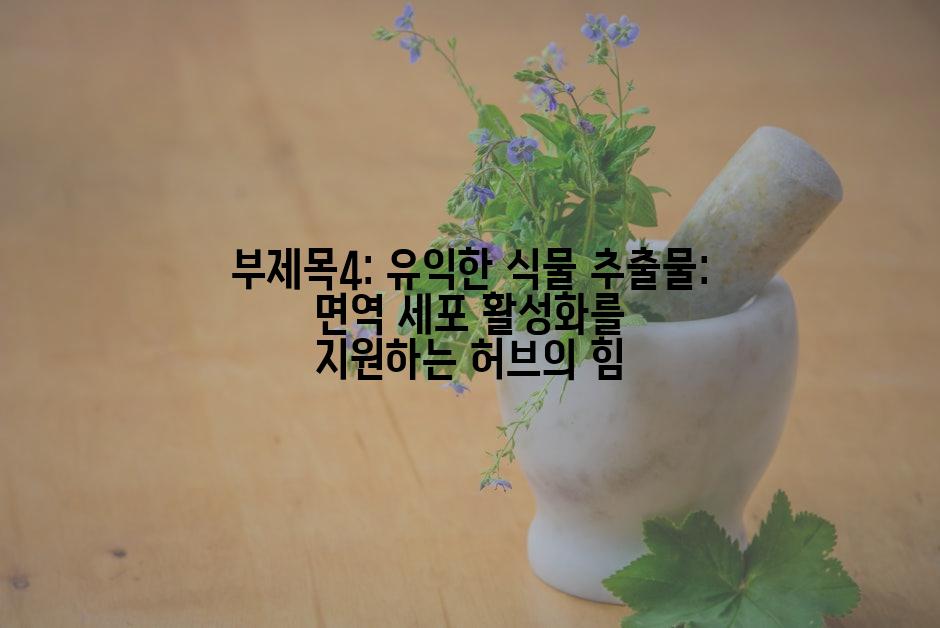 부제목4: 유익한 식물 추출물: 면역 세포 활성화를 지원하는 허브의 힘