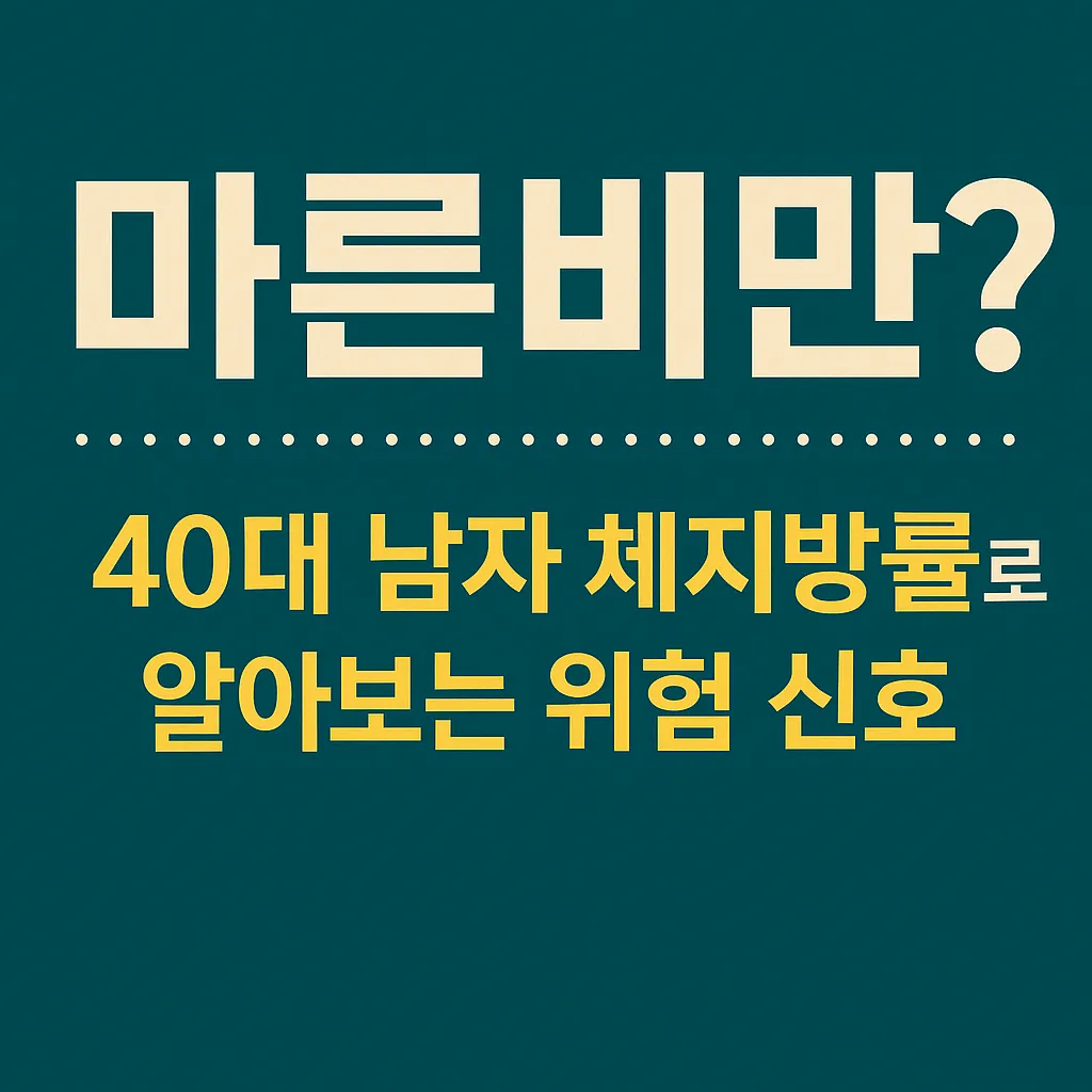 마른비만? 40대 남자 체지방률로 알아보는 위험 신호