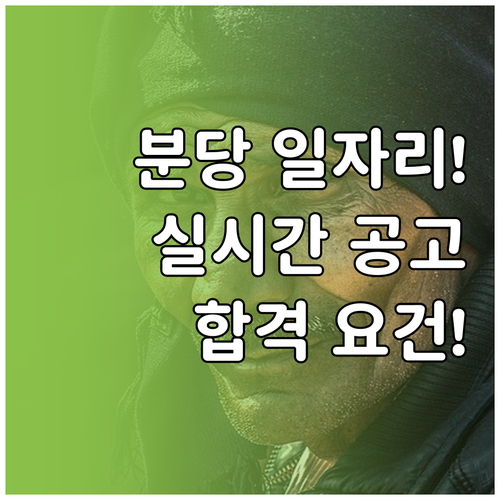 분당구 노인일자리 실시간 공고 확인법..