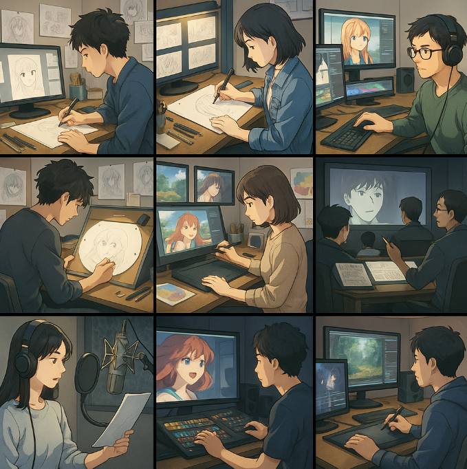 일본 애니 제작 과정 A to Z (기획, 작화, 성우) 사진