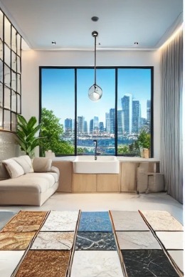 거실처럼 꾸민 주방의 모습