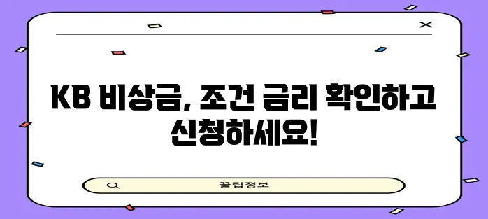 국민은행 비상금 대출 신청 방법 조건 금리 꼼꼼히 알아볼까요?