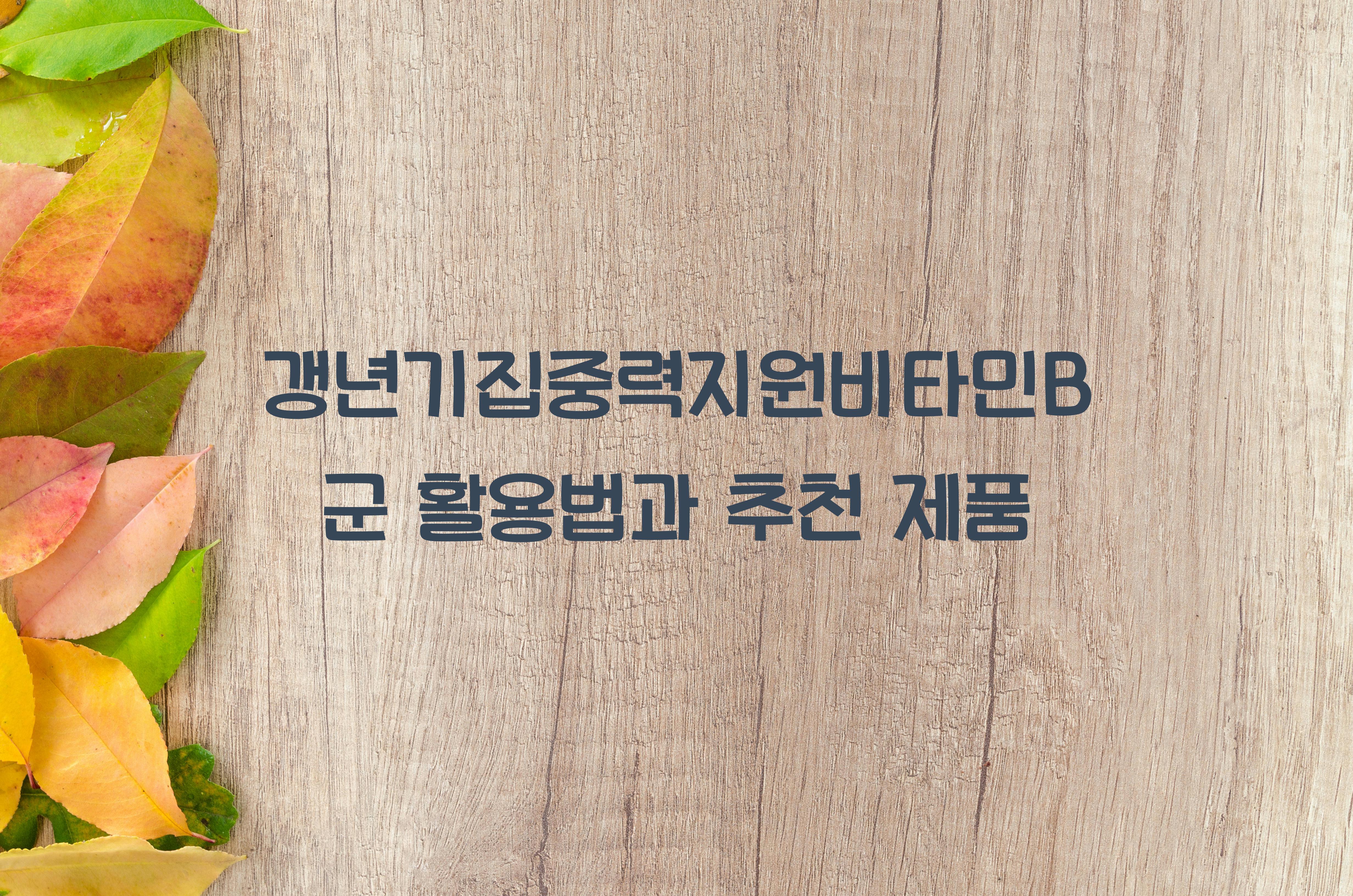 갱년기집중력지원비타민B군