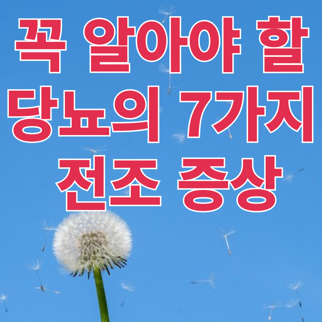 당뇨의 7가지 전조 증상
