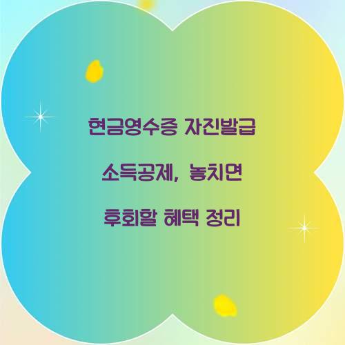 현금영수증 자진발급 소득공제