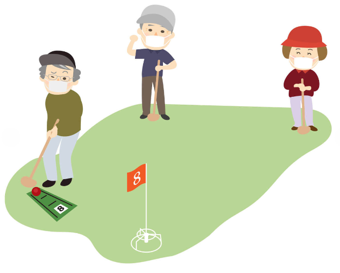 파크골프 치는 법 일러스트 이미지