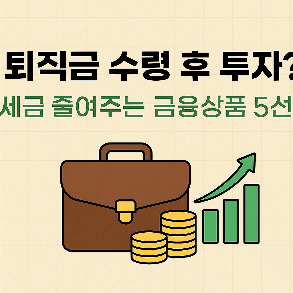 퇴직금 수령 후 투자? 세금 줄여주는 금융상품 5가지 완전정복