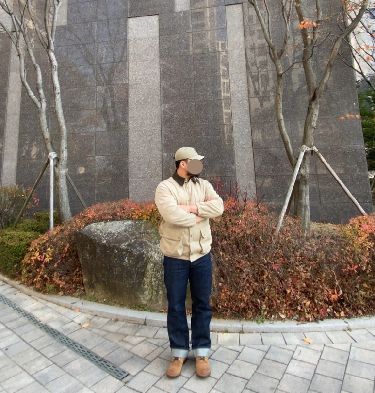 데일리룩('25. 11. 19.)폴로랄프로렌 더블알엘 가먼트다잉 트윌 볼캡, 그레이휴 사파리 재킷, 유니폼브릿지 셀비지 생지 데님 팬츠, 레드윙 아이언레인저 호손뮬스키너 스웨이드