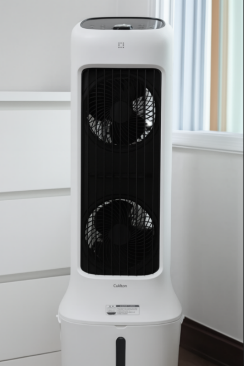 타워형 끌리젠 냉풍기 설치 모습