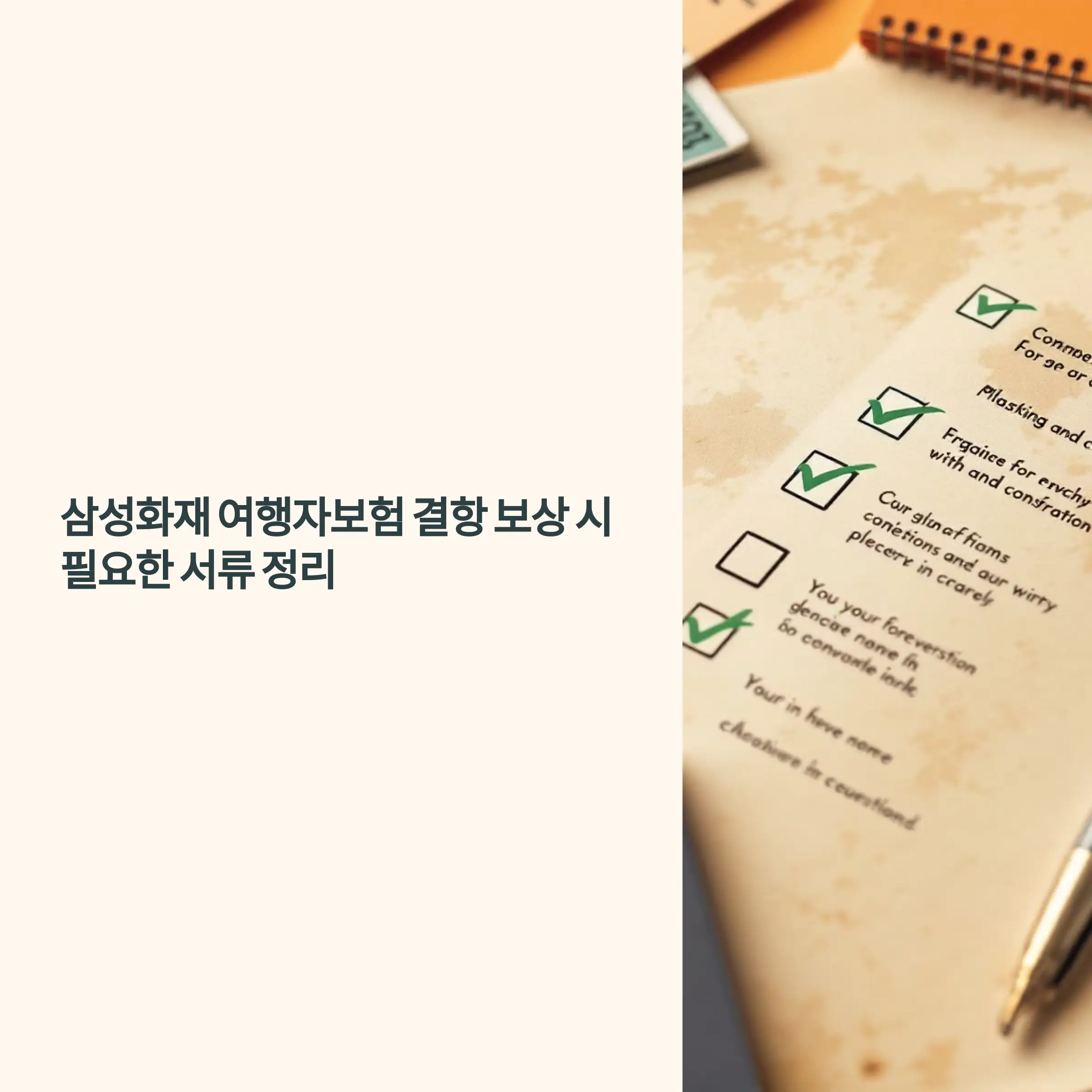 삼성화재 여행자보험 결항 보상 시 필요한 서류 정리