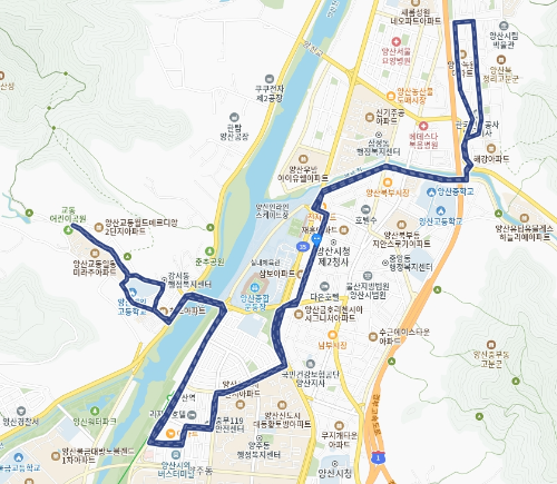 양산 2번 마을버스 노선도