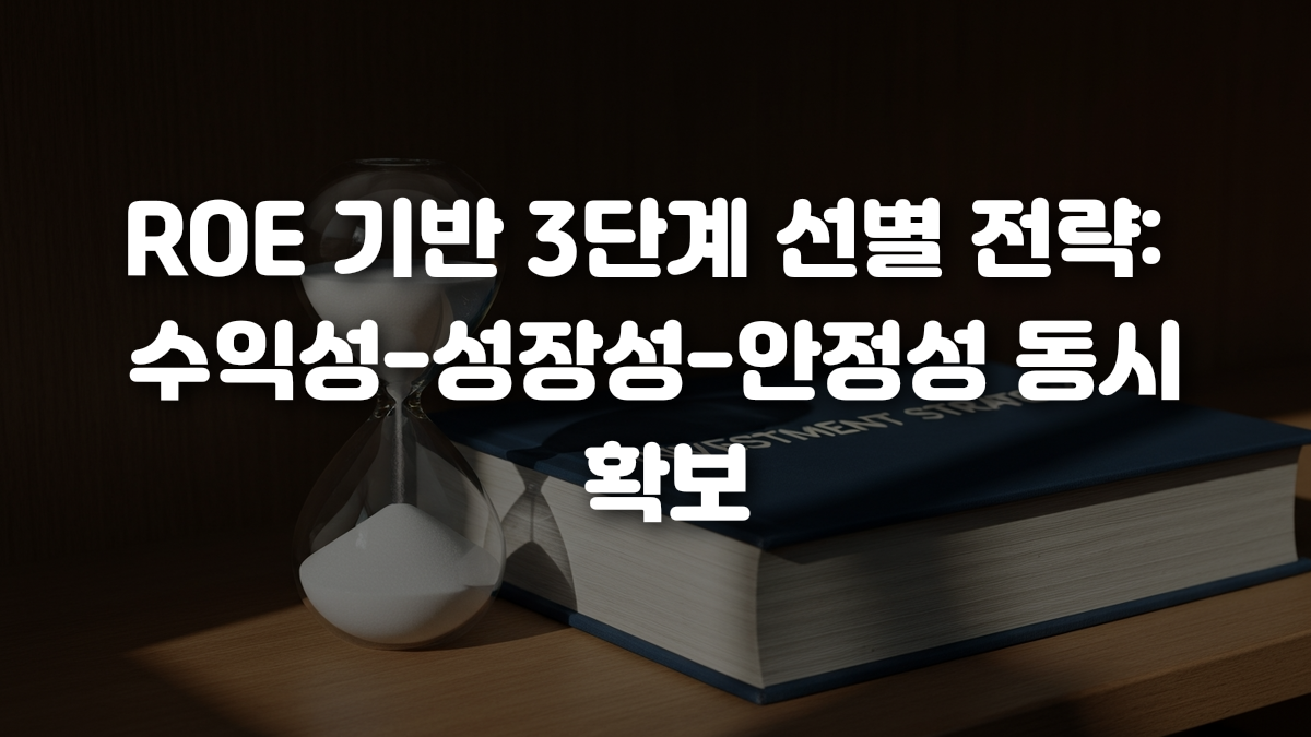 ROE 기반 3단계 선별 전략 수익성 성장성 안정성 동시 확보