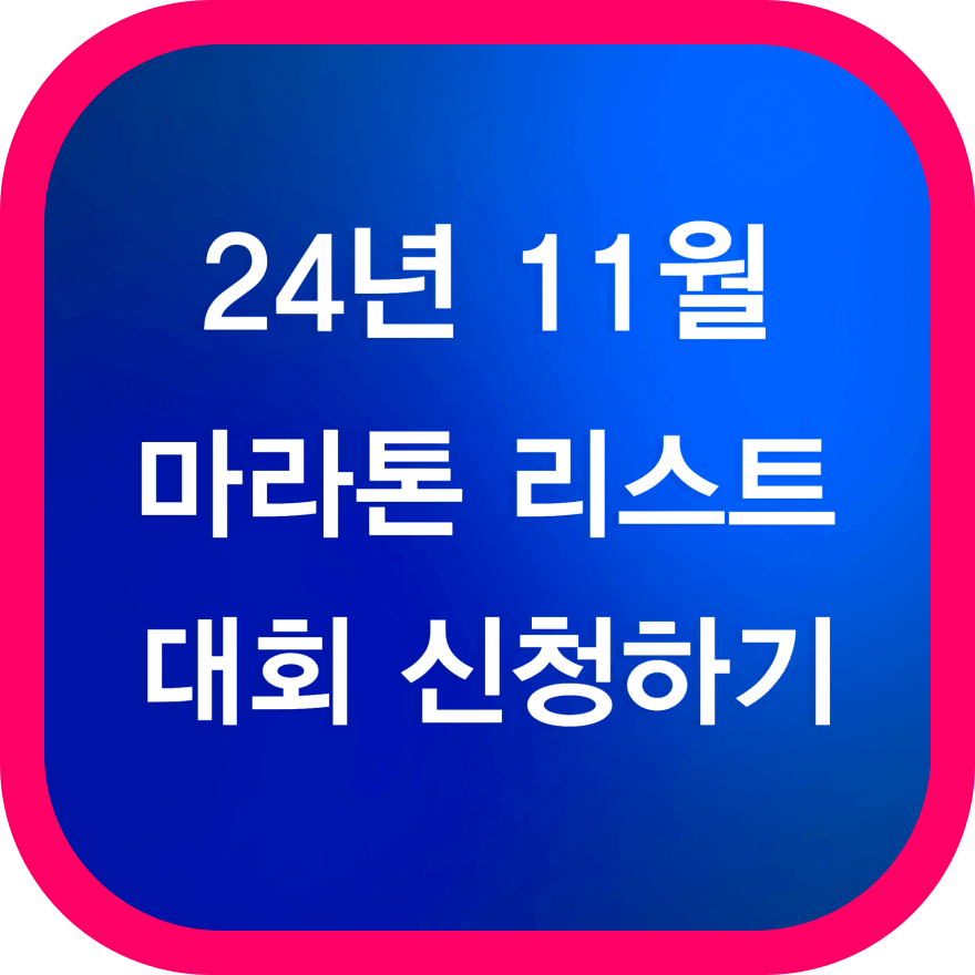 24년 11월 마라톤일정