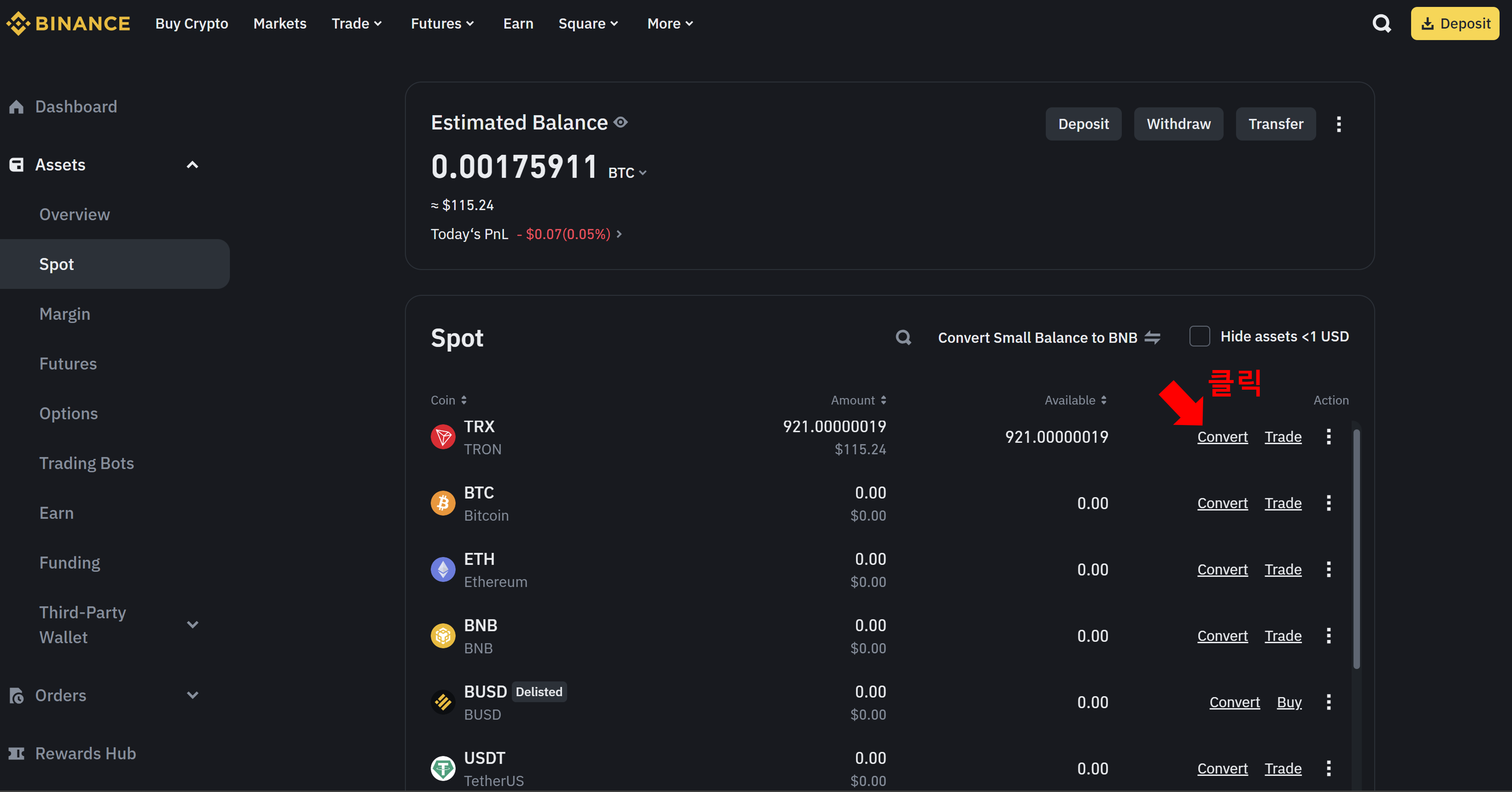 바이낸스 코인 지갑현황