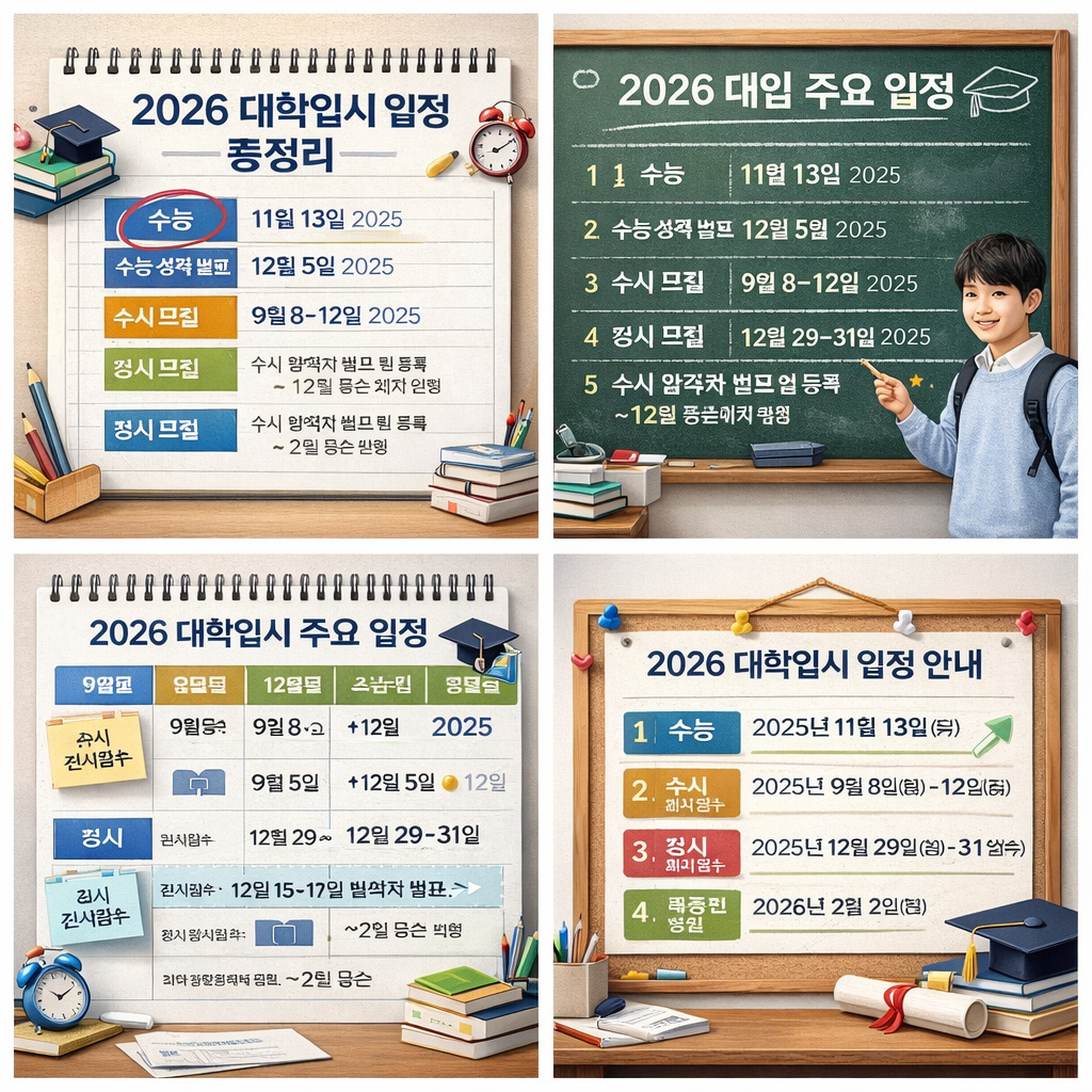 2026 대학입시 일정 총정리 + 체크리스트