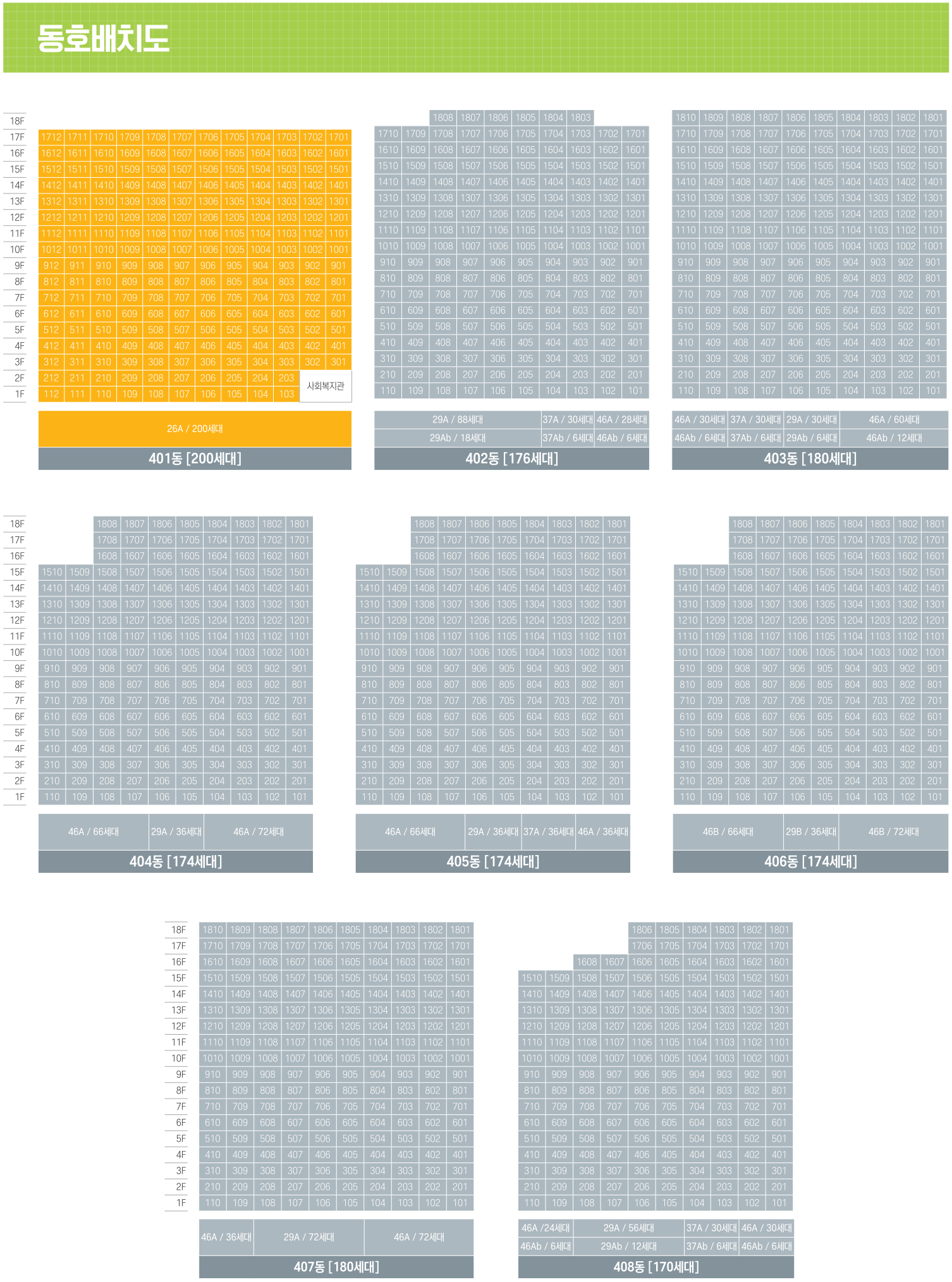당진석문 LH천년나무 4단지 동호배치도