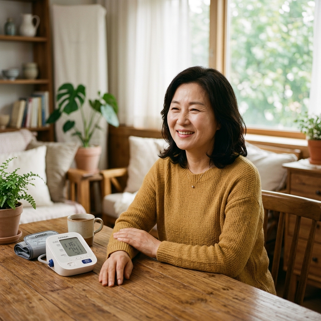 가정용 혈압계 고르는법 실사용 후기 거실 측정