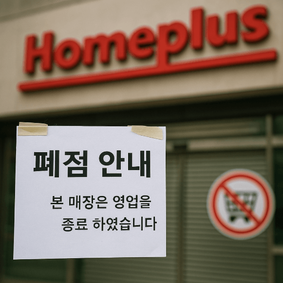 홈플러스 폐점 안내 이미지