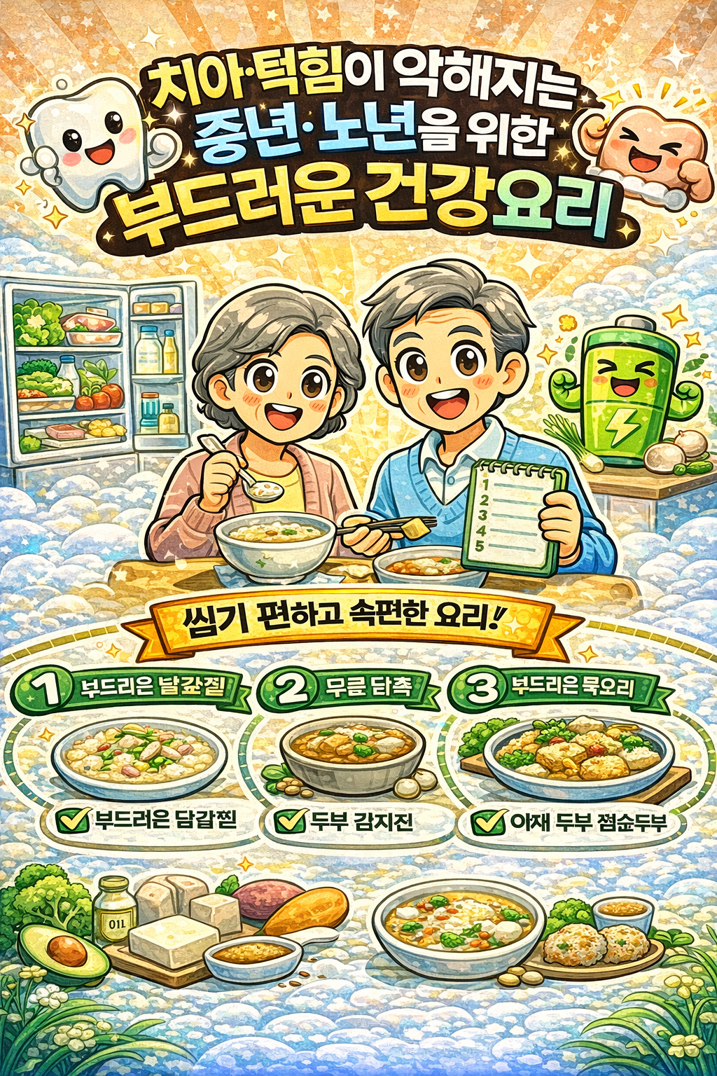 치아&middot;턱힘이 약해지는 중년&middot;노년을 위한 부드러운 건강요리