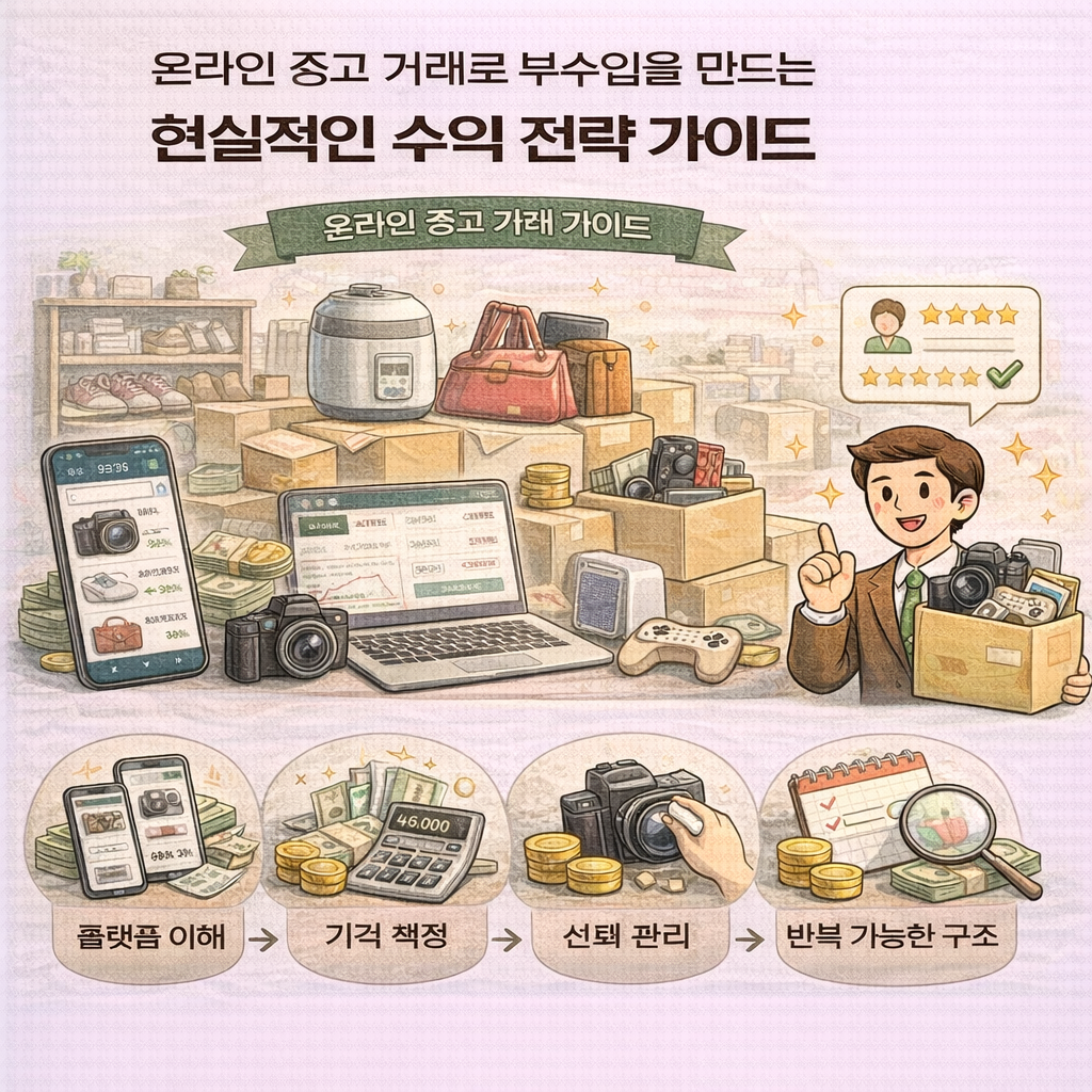 온라인 중고 거래로 부수입 만들기 인포그래픽