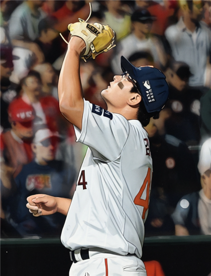 김서현은 2025년 한화 이글스의 마무리 투수로 급성장하며 평균자책점 1점대와 20세이브 이상을 기록 중입니다. 팬투표와 선수단 투표 모두에서 1위를 차지할 만큼 압도적인 존재감을 보이며 ‘현재’ 한화의 핵심으로 자리잡았습니다. 21세의 젊은 나이에 마운드에서 보여주는 침착함과 집중력은 팀과 팬들에게 신뢰와 희망을 안겨주고 있습니다. (일러스트)