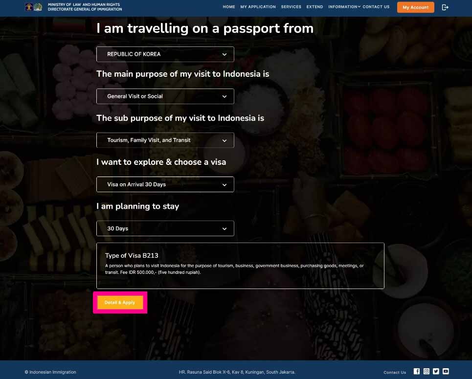 발리비자발급방법