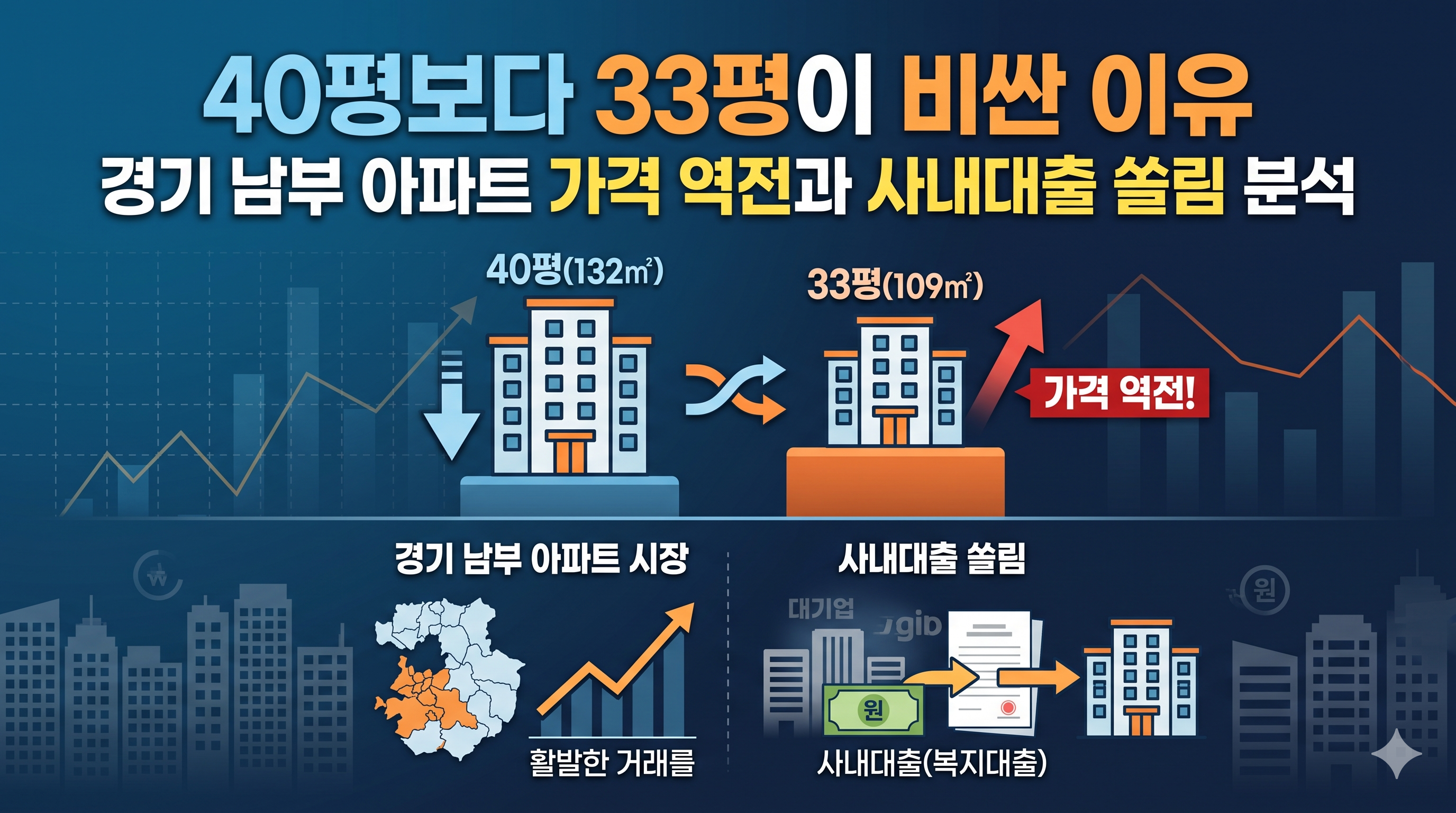 40평보다 33평이 비싼 이유: 경기 남부 아파트 가격 역전과 사내대출 쏠림 분석
