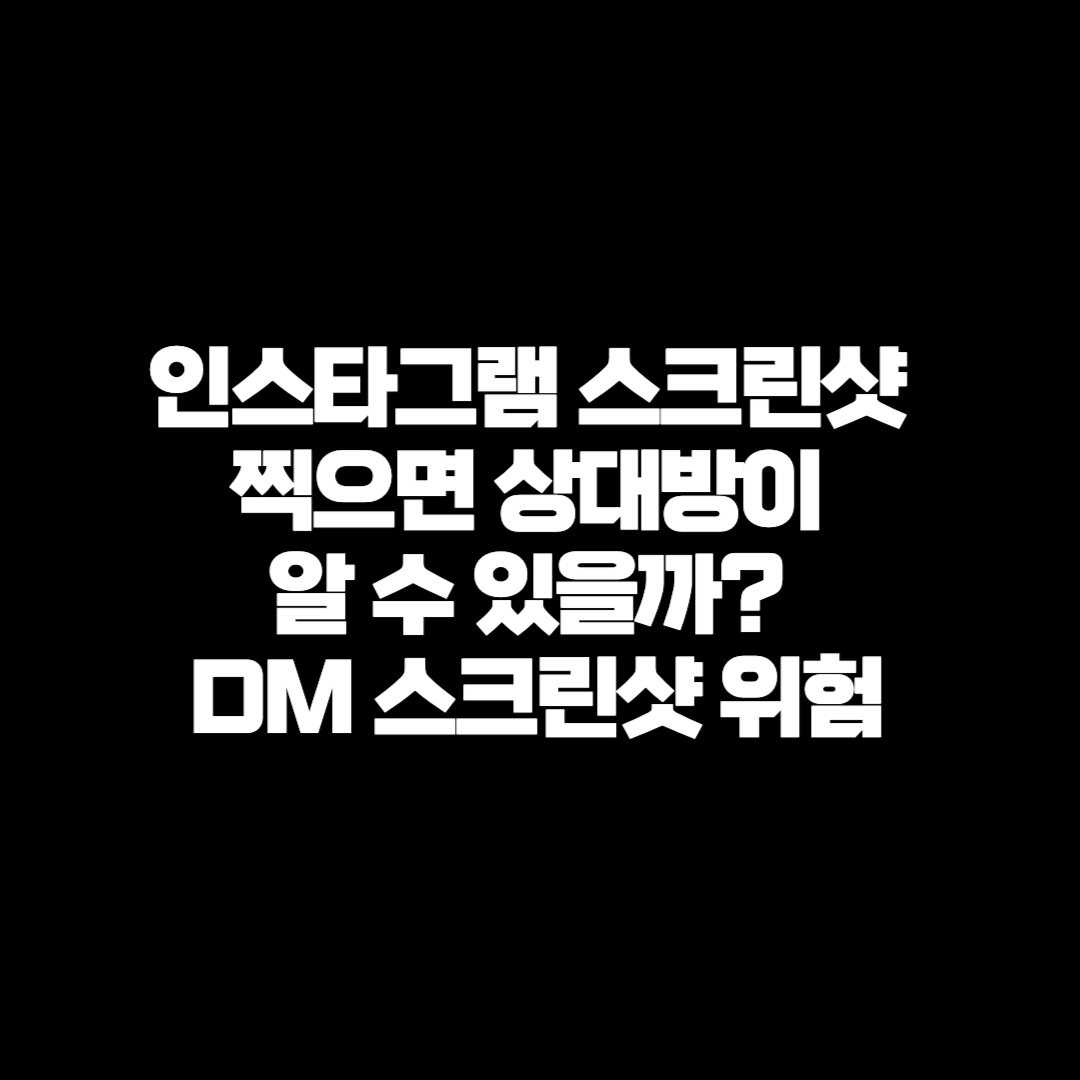 인스타그램 스크린샷 찍으면 상대방이 알 수 있을까? DM 스크린샷만 위험?