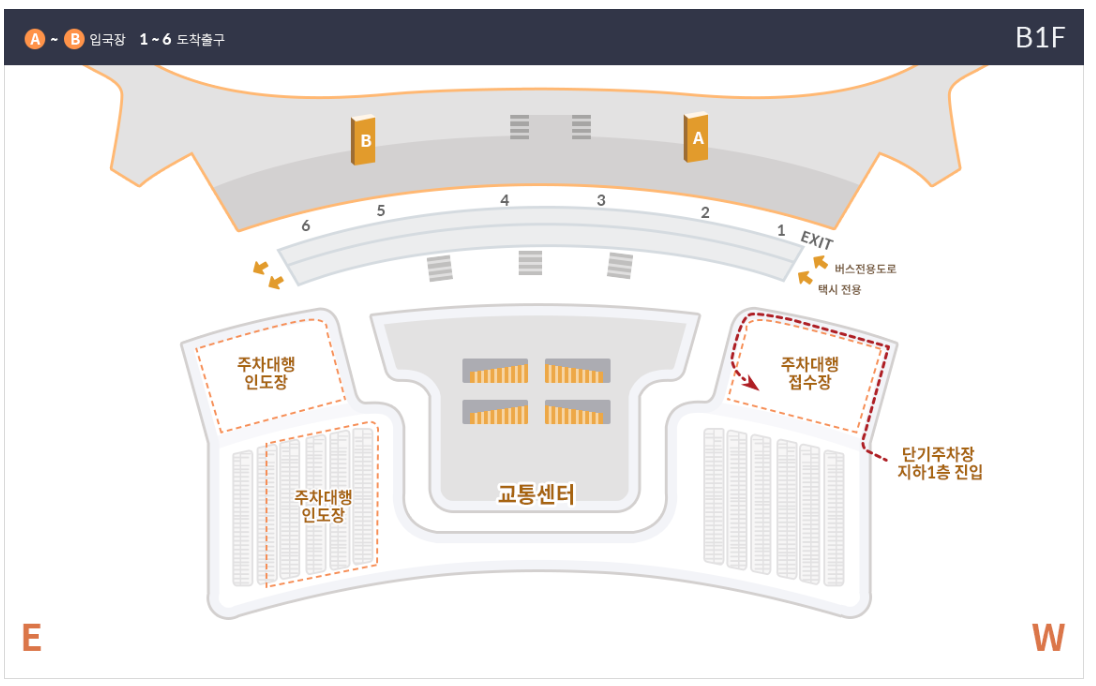 인천공항 제2여객터미널 차량 접수장소