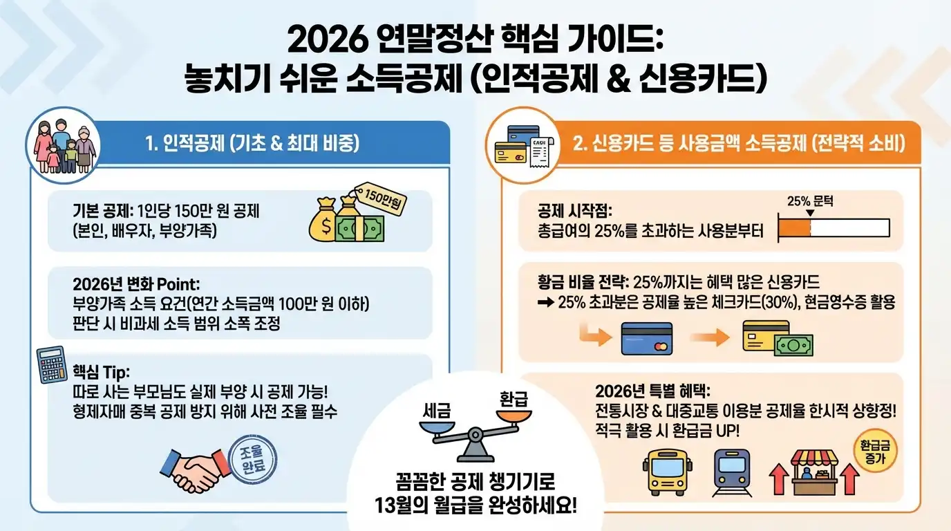 놓치기 쉬운 소득공제 항목: 인적공제와 신용카드