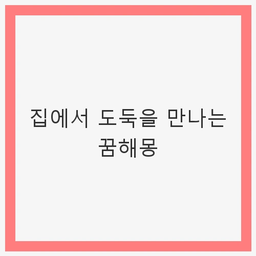 집에서 도둑을 만나는 꿈해몽