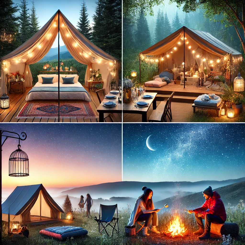 캠핑과 글램핑 이미지