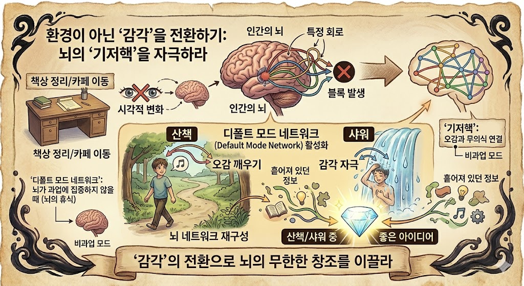 환경이 아닌 '감각'을 전환하기: 뇌의 '기저핵'을 자극하라