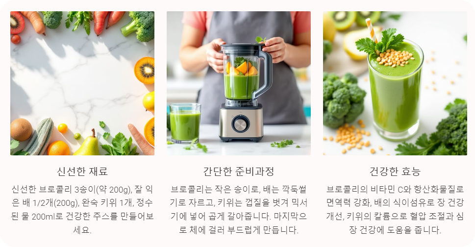 브로콜리 배 키위주스