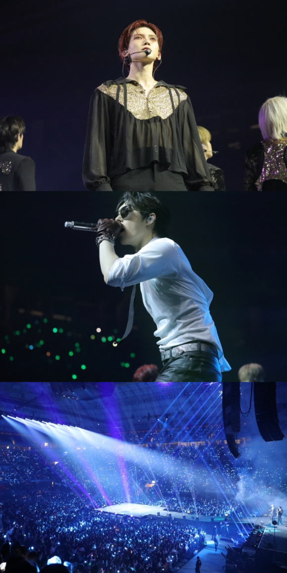 에이티즈가 스페인 바르셀로나에서 무대를 선보이고 있다. [사진=KQ엔터테인먼트]