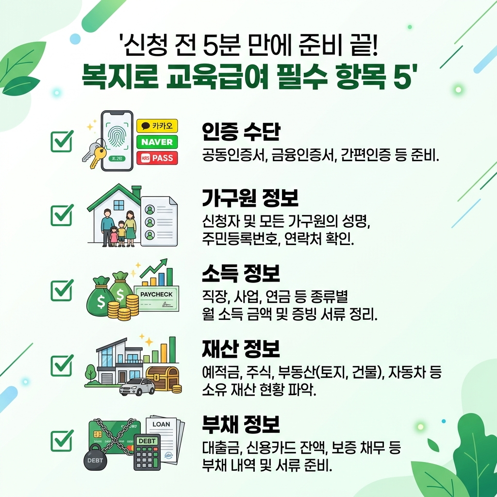 복지로 교육급여 신청 전 준비 체크리스트