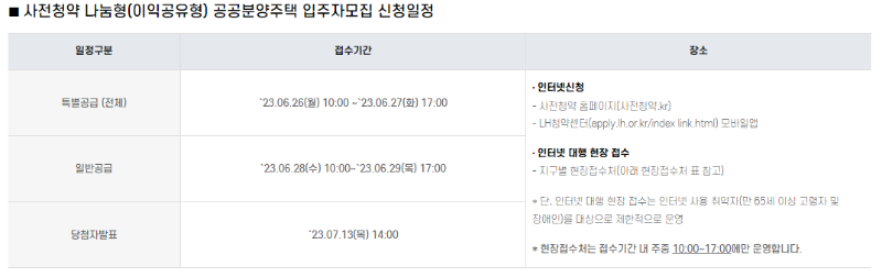 사전청약 일정