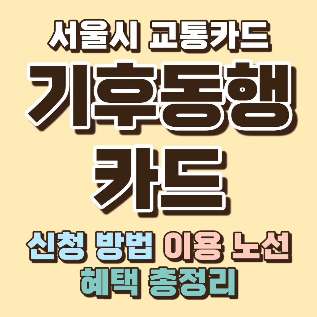 서울 기후동행카드 신청 방법