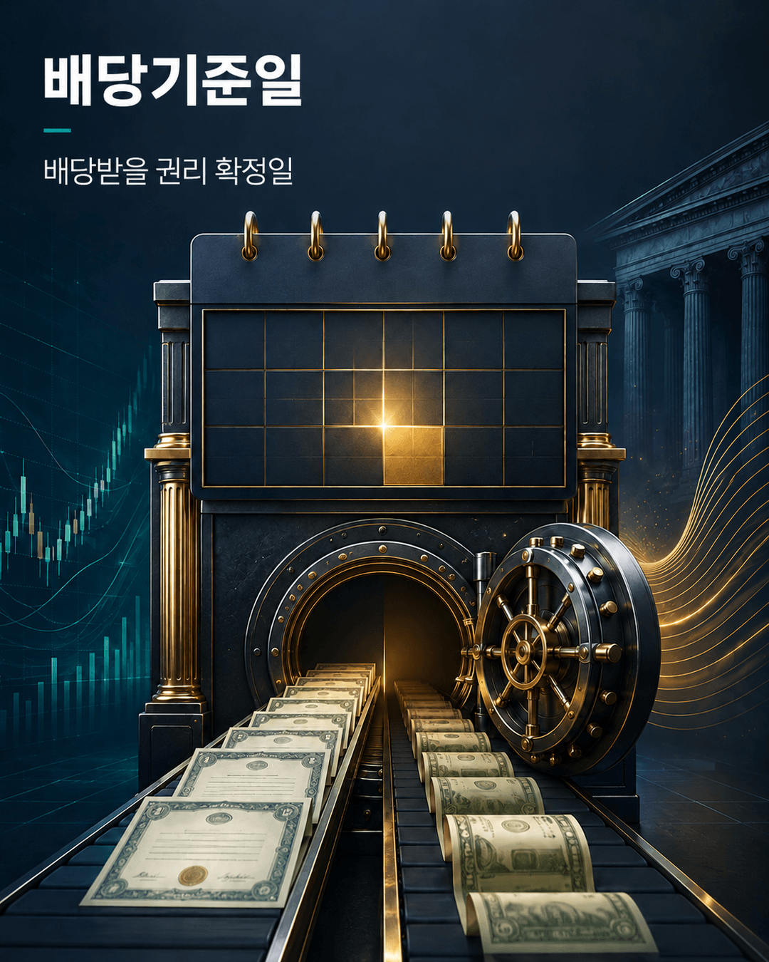 배당기준일이 배당받을 권리를 확정하는 날임을 설명한 카드