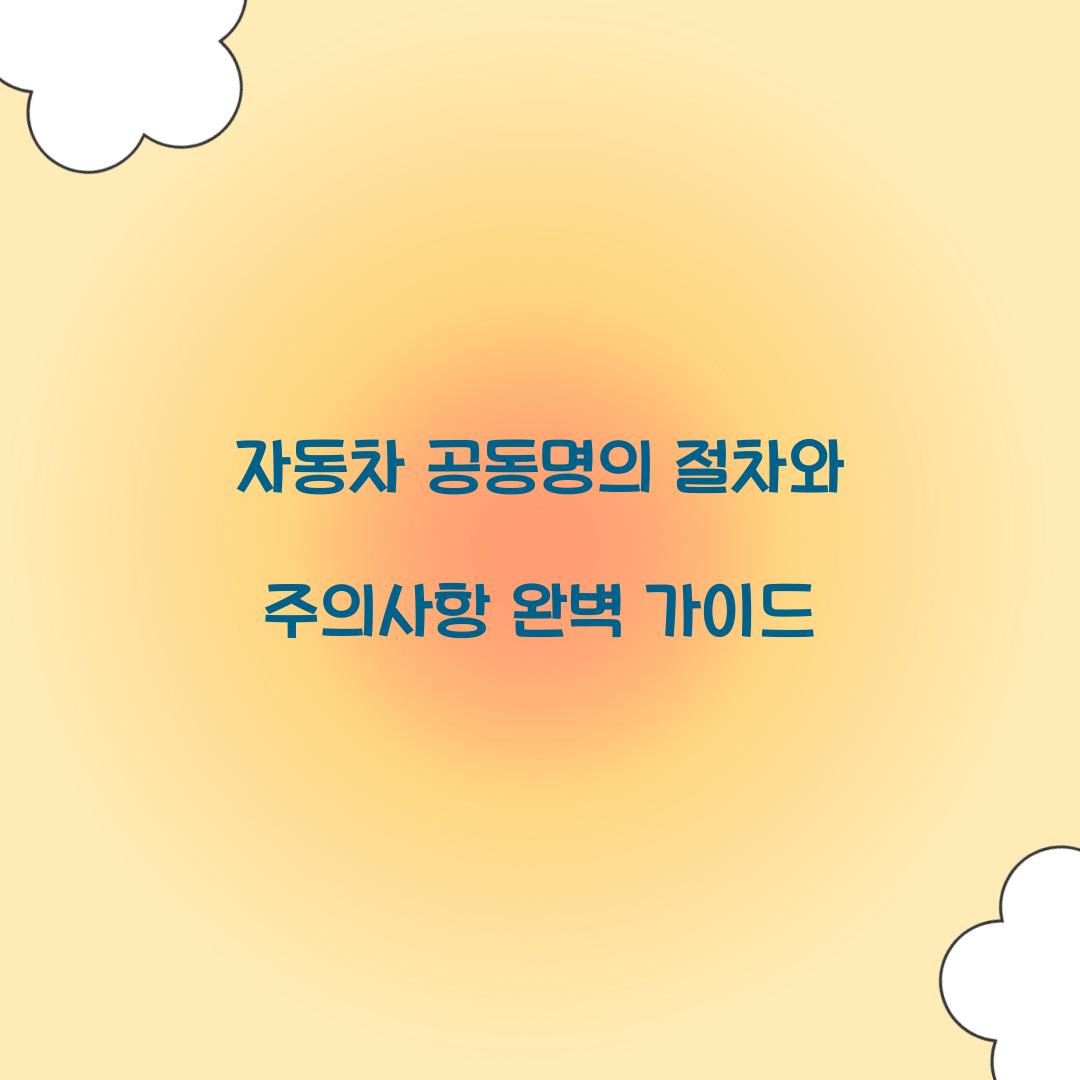 자동차 공동명의