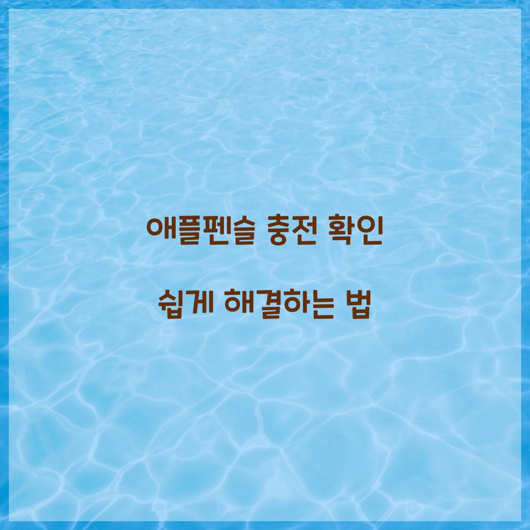 애플펜슬 충전 확인