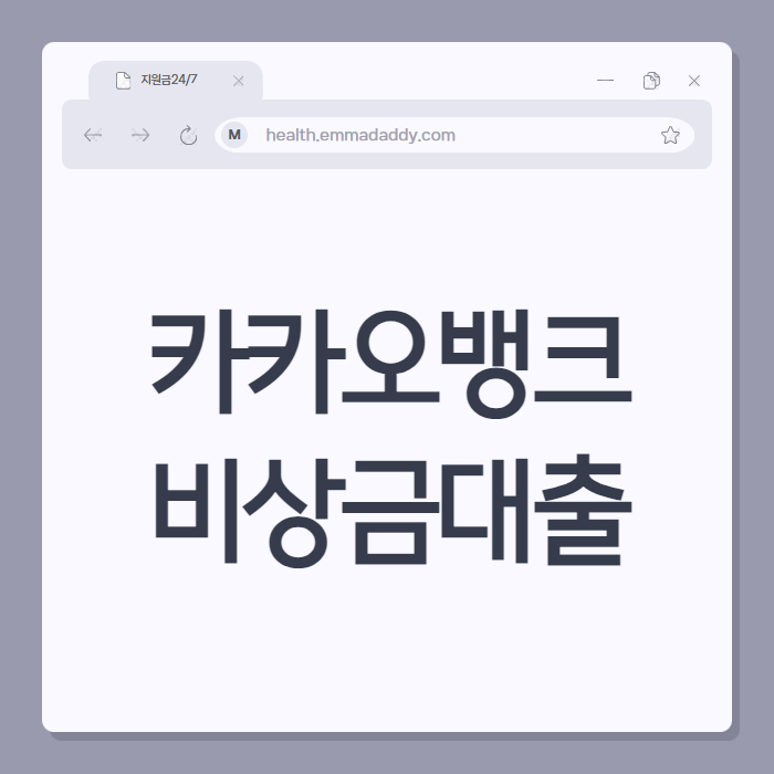 카카오뱅크 비상금대출 01