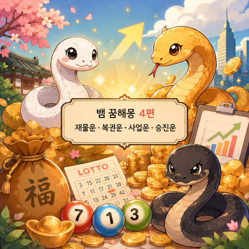 뱀 꿈해몽 4편 재물운 복권운 사업운 승진운 총정리
