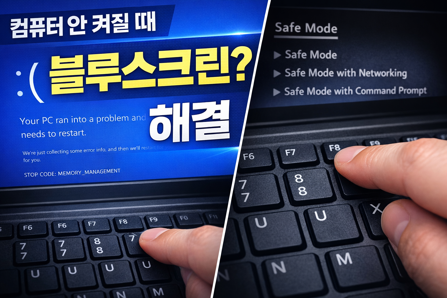 블루스크린 해결 안전모드 부팅 방법