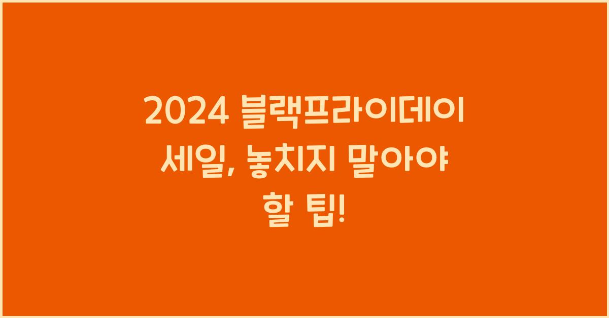 2024 블랙프라이데이