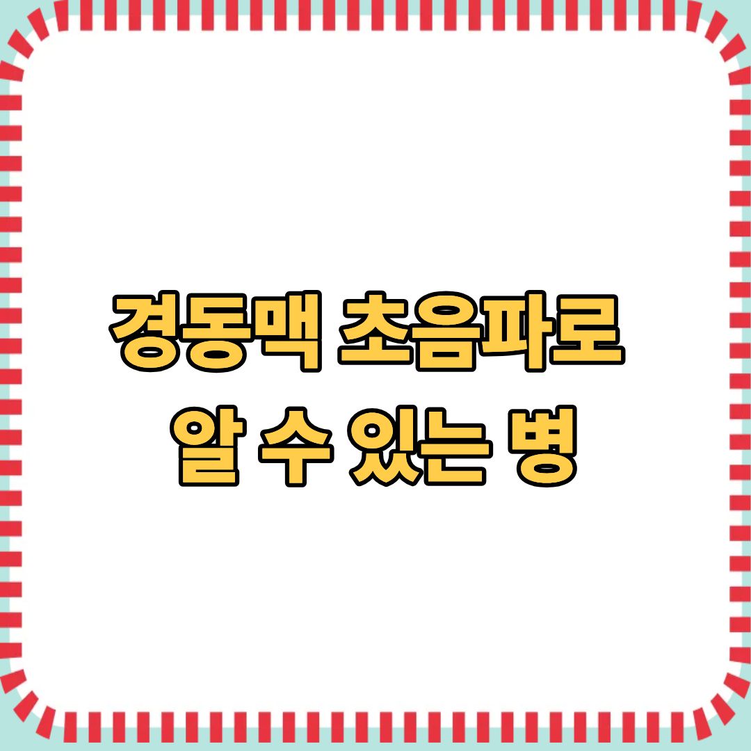 경동맥 초음파로 알 수 있는 병