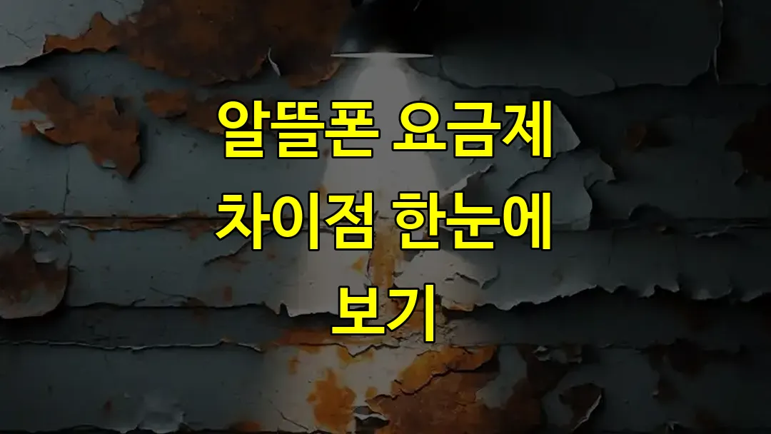 알뜰폰 요금제 차이점 한눈에 보기