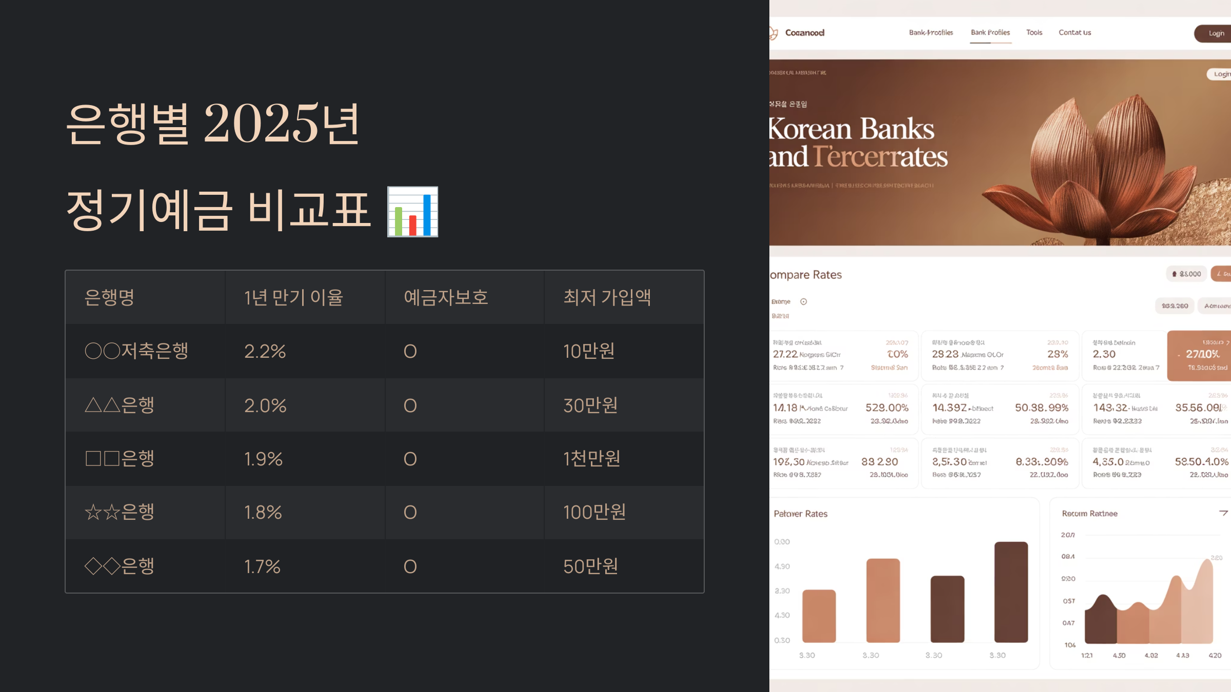 은행별 정기예금 비교표