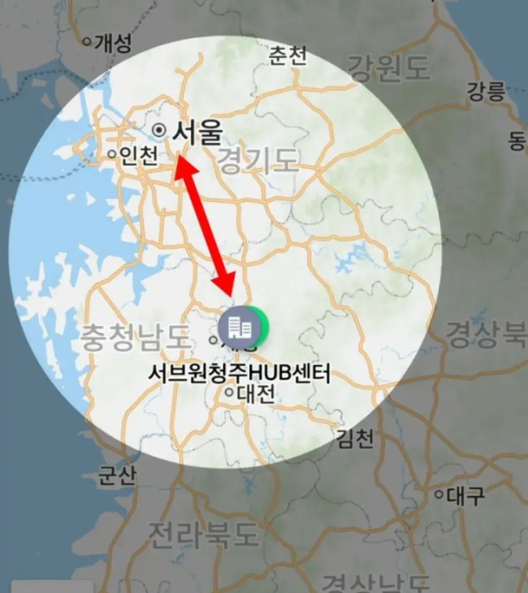청원 hub 위치